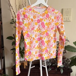GAP Kids Floral Rashguard - Pink and Orange